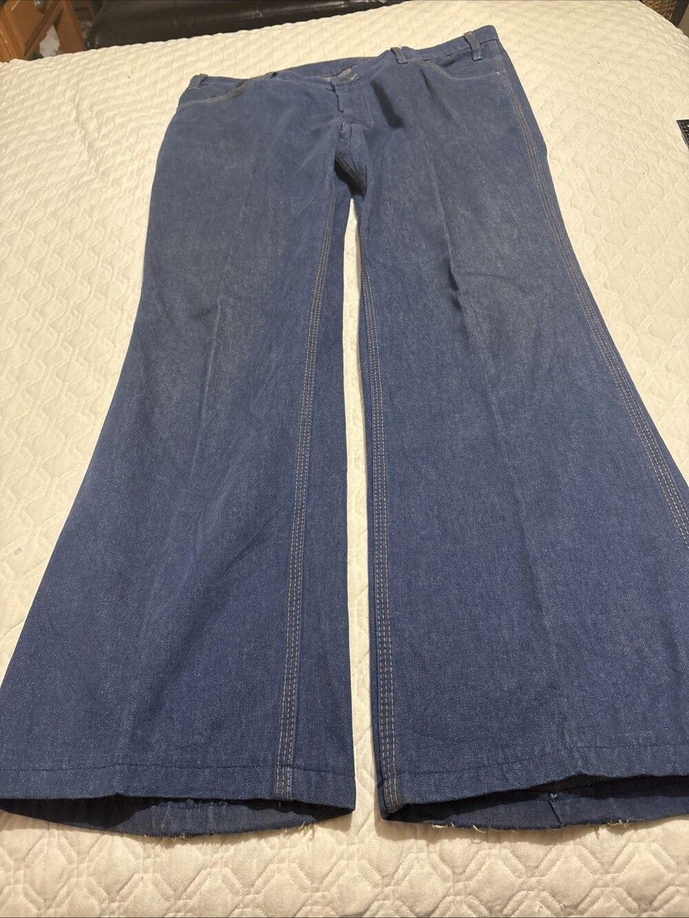 Vtg 1970 Orange Tab Levi's Stitched 3 Diamond Pocket  FLARE/BELL BOTTOMS  40X30